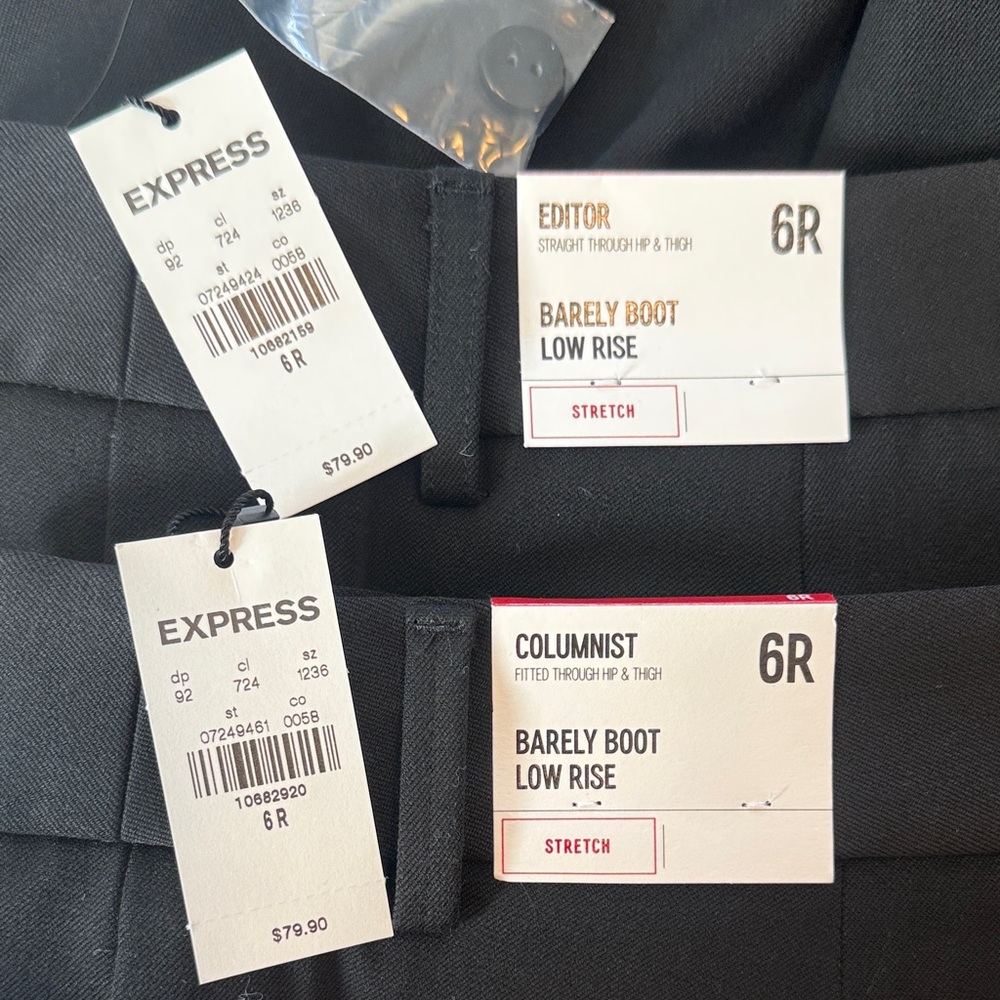 Express Black “Barely Boot” Cut Women's Pants, “Editor” & “Columnist” - Picture 10 of 10